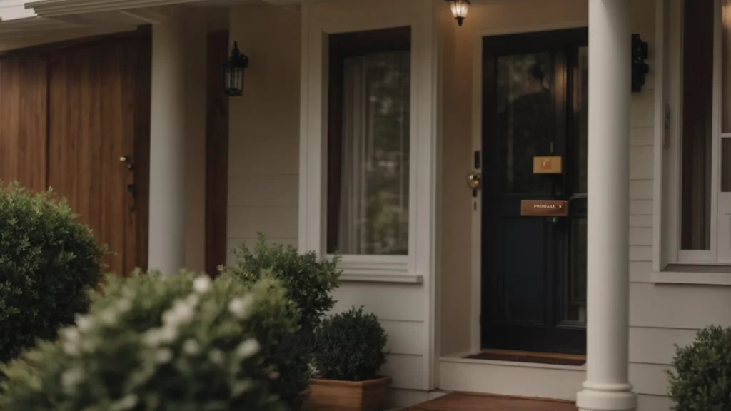Delivery person leaving package at customer's doorstep, illustrating weed delivery convenience.